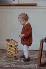 Barboteuse Bébé en Coton Bio - Minabulle - Barboteuse Basile Eponge Cannelle - Photo 3