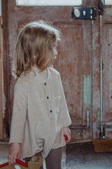 Barboteuse Bébé en Coton Bio - Minabulle - Barboteuse Basile Eponge Latte - Photo 4