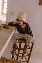 Bonnet en Coton Bio Beannie Mouton Ecru