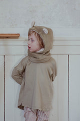 Cagoule Bébé en Coton Bio -  Minabulle  -  Cagoule à Oreilles Theophile Kaki - Photo 2