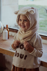 Cagoule Bébé en Coton Bio -  Minabulle  -  Cagoule à Oreilles Theophile Latte - Photo 3