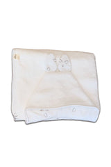 Cape de Bain bébé pour idée cadeaux de naissance original - Joey Paris - Cape de Bain Museau Blanche en coton bio - Photo 3