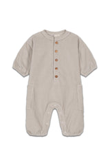 Combinaison Bébé en Coton Bio - Studio Bohème - Combinaison Big Papi Gris Voile- Photo 1