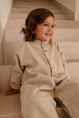 Combinaison Bébé en Coton Bio - Studio Bohème - Combinaison Big Papi Gris Voile - Photo 2