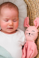 Doudou bébé pour idée cadeaux de naissance original - aPunt Barcelona - Doudou en Coton Bio Souris Rose en coton bio - Photo 2