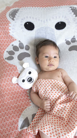 Doudou bébé pour idée cadeaux de naissance original - Coq en Pâte - Doudou en Coton Bio Ours Polaire Orange en coton bio - Photo 4