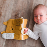 Jeu d'éveil bébé pour idée cadeaux de naissance original - aPunt Barcelona - Jeu d'éveil Sensoriel Renard Jaune en coton bio - Photo 4