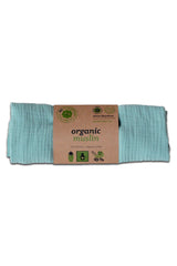 Lange bébé pour cadeau de naissance original - aPunt Barcelona - Lange en Mousseline Bio Bleu en coton bio - Photo 1