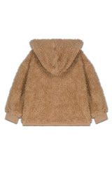 Teddymantel mit goldenem Bärenmuster, Innenseite mit braunen Trauben