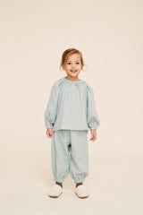 Pantalon Bébé en Coton Bio -  LiiLU  -  Pantalon Lou Bleu Gris - Photo 2