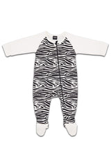 Pyjama bébé pour cadeau de naissance original - Yazah - Pyjama Zèbre Noir en coton bio - Photo 1