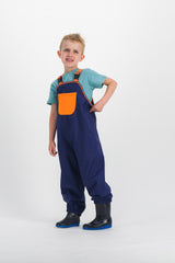 Salopette bébé pour idée cadeaux de naissance original - Lagadoue - Salopette Lagadoue Mandarine en coton bio - Photo 2