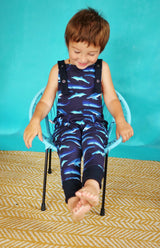 Salopette bébé pour idée cadeaux de naissance original - Petites Menottes - Salopette Evolutive Cétacés en coton bio - Photo 5