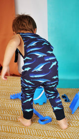 Salopette bébé pour idée cadeaux de naissance original - Petites Menottes - Salopette Evolutive Cétacés en coton bio - Photo 7