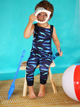 Salopette bébé pour idée cadeaux de naissance original - Petites Menottes - Salopette Evolutive Cétacés en coton bio - Photo 8