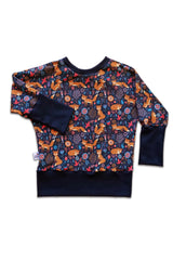 Sweat Bébé en Coton Bio - Petites Menottes - Sweat Evolutif Autumn Bleu Foncé- Photo 1