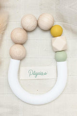 Anneau de Dentition bébé pour idée cadeaux de naissance original - Pitigaïa - Anneau de Dentition Ecru en coton bio - Photo 2