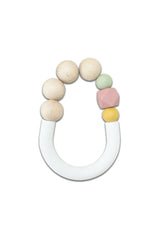 Anneau de Dentition bébé pour cadeau de naissance original - Pitigaïa - Anneau de Dentition Rose en coton bio - Photo 1