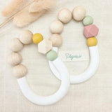 Anneau de Dentition bébé pour idée cadeaux de naissance original - Pitigaïa - Anneau de Dentition Rose en coton bio - Photo 3