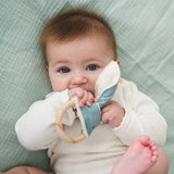 Anneau de Dentition en Coton Bio Lapin Bleu Clair