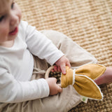 Anneau de Dentition en Coton Bio Lapin Jaune Curry