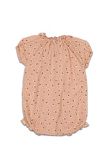 Barboteuse MC bébé pour cadeau de naissance original - Buho - Barboteuse en Coton Bio Fleurie Bois de Rose en coton bio - Photo 1