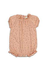 Barboteuse MC bébé pour idée cadeaux de naissance original - Buho - Barboteuse en Coton Bio Fleurie Bois de Rose en coton bio - Photo 2