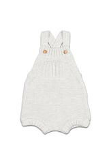 Barboteuse MC bébé pour cadeau de naissance original - Buho - Barboteuse Nouveau-Né Tricotée IceBlue Gris Clair en coton bio - Photo 1