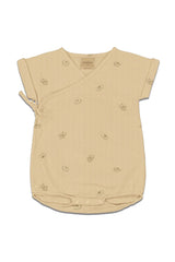 Barboteuse MC bébé pour cadeau de naissance original - Studio Bohème - Barboteuse Nuage Bananes Neutral Beige en coton bio - Photo 1