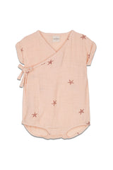 Barboteuse en Coton Bio Nuage Etoile de Mer Rose
