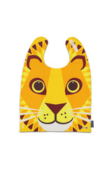 Bavoir bébé pour cadeau de naissance original - Coq en Pâte - Grand Bavoir Lion Jaune en coton bio - Photo 1