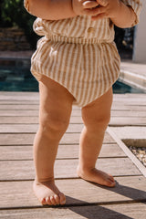 Bloomer bébé pour idée cadeaux de naissance original - Studio Bohème - Bloomer Ami avec Rayures Biscuit en coton bio - Photo 2