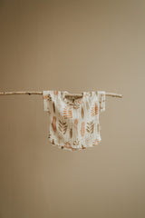 Blouse bébé pour idée cadeaux de naissance original - Paulin - Blouse Aimé Feuilles Ocre en coton bio - Photo 4