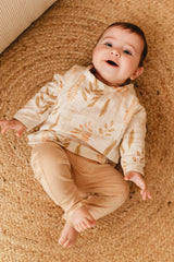 Blouse bébé pour idée cadeaux de naissance original - Paulin - Blouse Alisée Feuilles Crème en coton bio - Photo 2