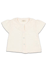 Blouse bébé pour cadeau de naissance original - Buho - Blouse Brodée en Coton Bio Talc Ecrue en coton bio - Photo 1