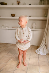 Blouse bébé pour idée cadeaux de naissance original - Studio Bohème - Blouse Olympe Artichauts Gris en coton bio - Photo 6