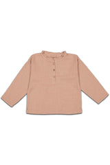 Blouse bébé pour cadeau de naissance original - Studio Bohème - Blouse Olympe Rose Fanée en coton bio - Photo 1