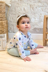 Kimono bébé pour idée cadeaux de naissance original - Joey Paris - Brassière Kimono Cesar Verão Blanc en coton bio - Photo 2