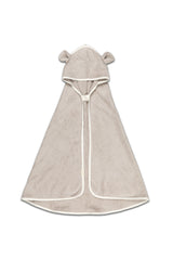 Cape de Bain bébé pour cadeau de naissance original - Fabelab - Cape de Bain en Coton Bio à capuche Ours Beige en coton bio - Photo 1