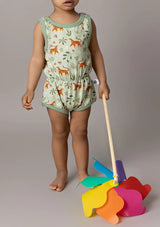 Combi-short évolutive en Coton Bio Tigers Vert Clair