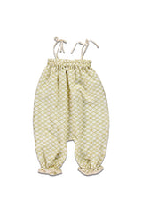 Combinaison bébé pour cadeau de naissance original - LiiLU - Combinaison Aika Losanges Verts en coton bio - Photo 1