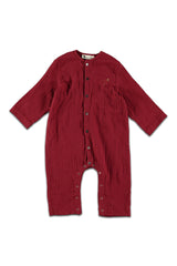 Combinaison bébé pour cadeau de naissance original - Risu Risu - Combinaison Pyjama Cosi Bordeaux en coton bio - Photo 1