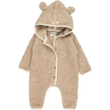 Combi-Pilote bébé pour idée cadeaux de naissance original - Buho - Combinaison Pilote avec Capuche à Oreilles Beige en coton bio - Photo 3