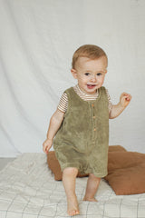 Combishort SM bébé pour idée cadeaux de naissance original - Minabulle - Combishort Sacha Kaki en coton bio - Photo 3