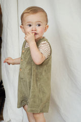 Combishort SM bébé pour idée cadeaux de naissance original - Minabulle - Combishort Sacha Kaki en coton bio - Photo 4