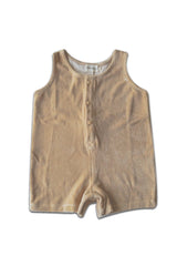 Combishort SM bébé pour cadeau de naissance original - Minabulle - Combishort Sacha Latte en coton bio - Photo 1