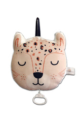 Jeu d'éveil bébé pour cadeau de naissance original - Carotte et Cie - Coussin Musical Panthère Hey Jude en coton bio - Photo 1