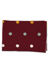 Couverture bébé pour cadeau de naissance original - Micu Micu - Couverture Bébé en Coton Bio Tissé à Pois Bordeaux en coton bio - Photo 1