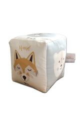 Jeu d'éveil bébé pour cadeau de naissance original - Carotte et Cie - Cube d'éveil Animaux de la Forêt en coton bio - Photo 1