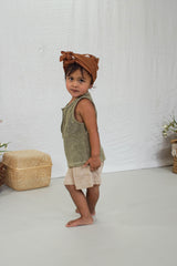 Débardeur bébé pour idée cadeaux de naissance original - Minabulle - Débardeur Lilo Kaki en coton bio - Photo 4